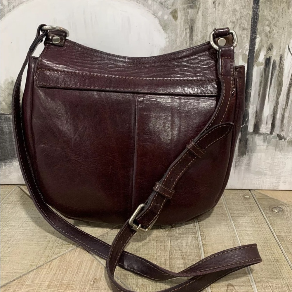 Frye Amy Burgundy Maroon Wine Oxblood Leather Crossbody Bag Purse‎ - Picture 4 of 13